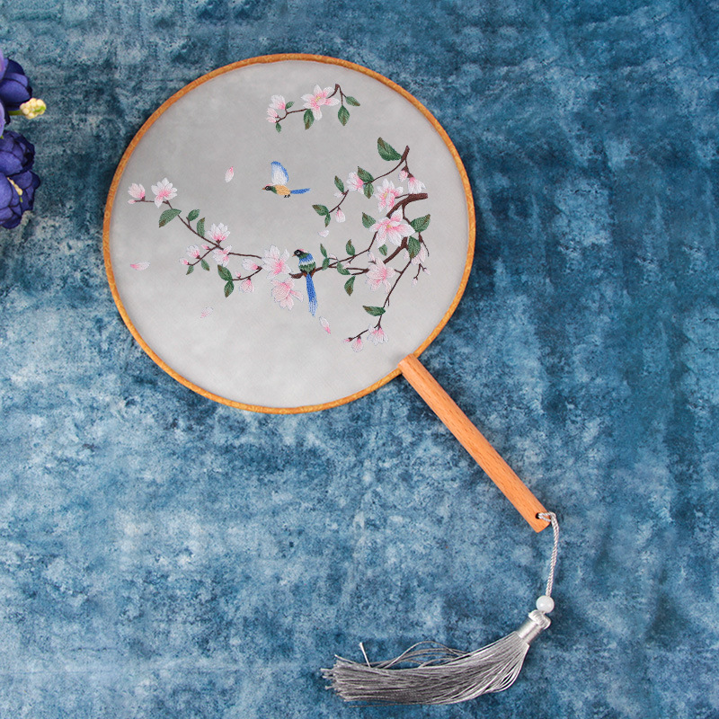 Fan de bordado DIY grupo de bordado manual auto bordado material de principiantes paquete de bordado antiguo su cinta de bordado Fan bordado