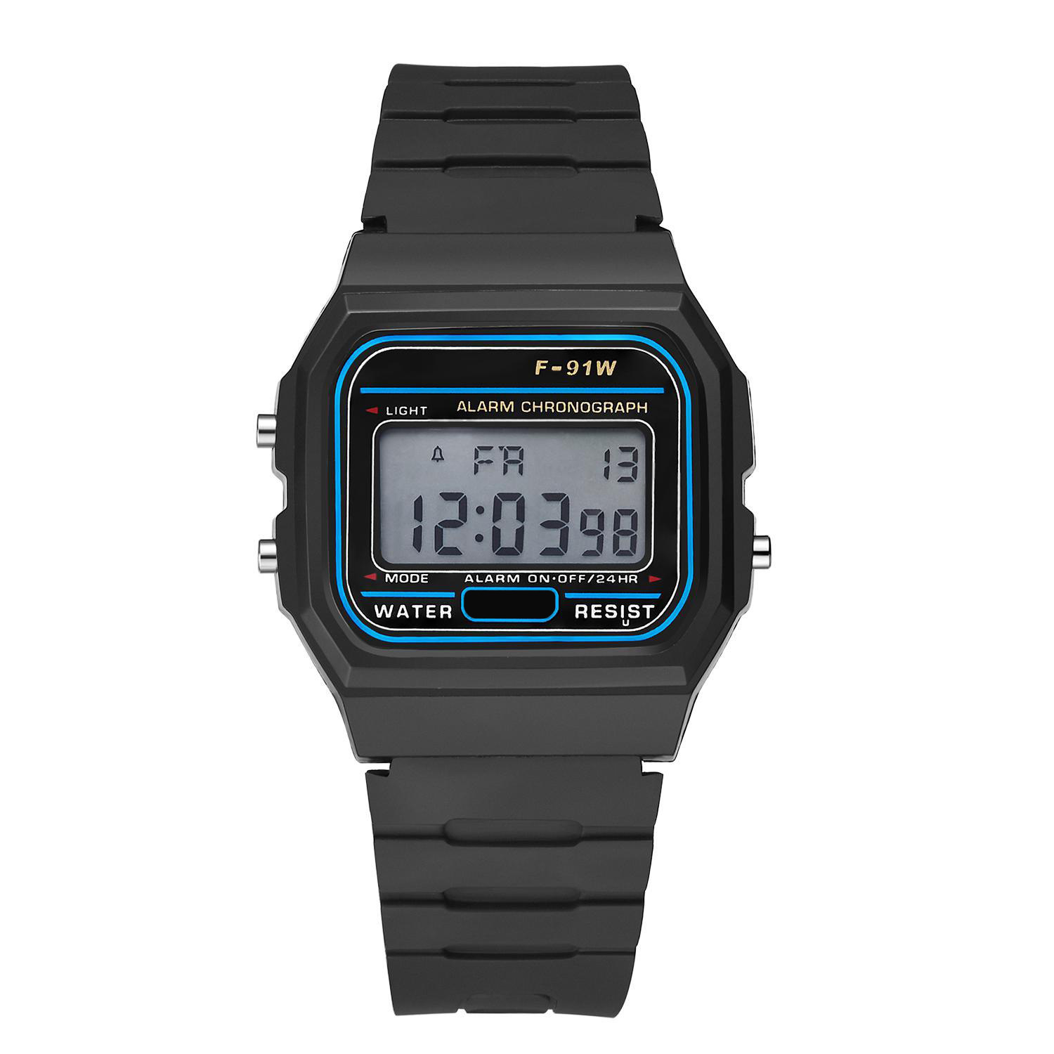 Comercio exterior caliente LED reloj electrónico WR F91W correa de acero A159 Harajuku estilo Kakashi reloj multifunción