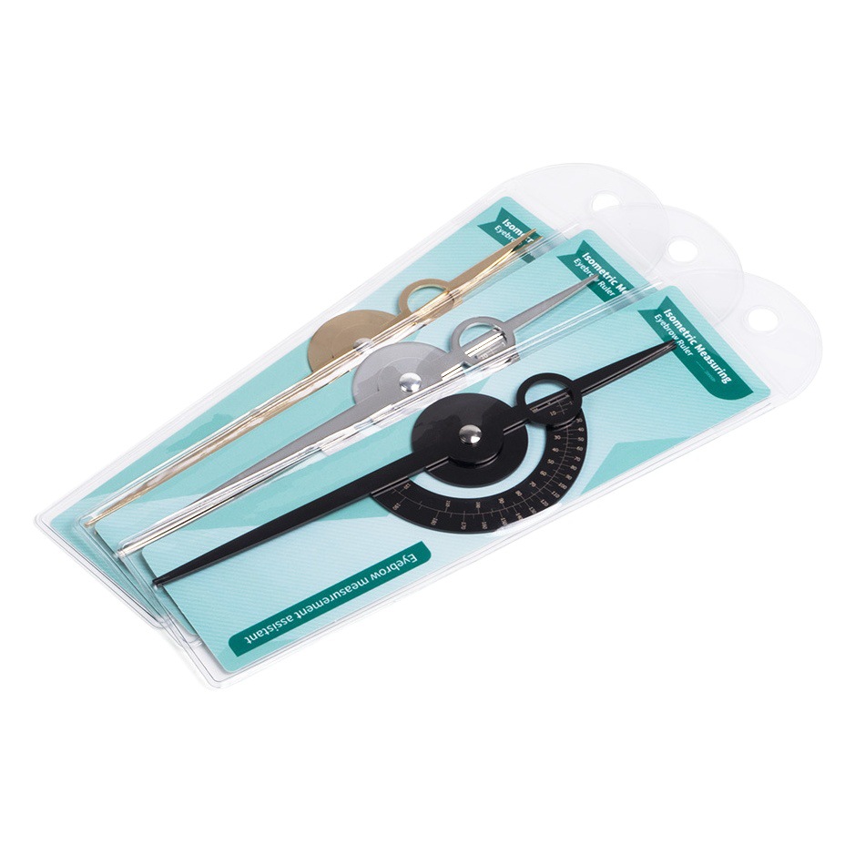 Embroidery isometric scale eyebrow tattoo measuring tool three-point positioning balance ruler compass gold scale