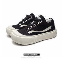 气泡饮料潮牌明星同款大头鞋歪歪厚底百搭帆布面包鞋休闲大头板鞋