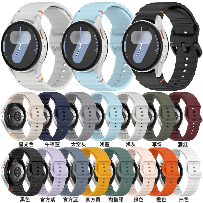Customized strap suitable for Samsung Galaxy Watch7/6/5/4, FE watch 5pro, wave pattern silicone wristband