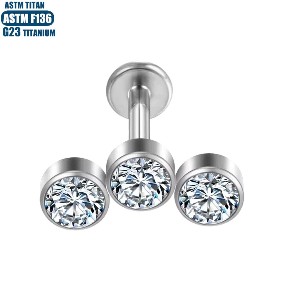Labret piercing jewelry detail image