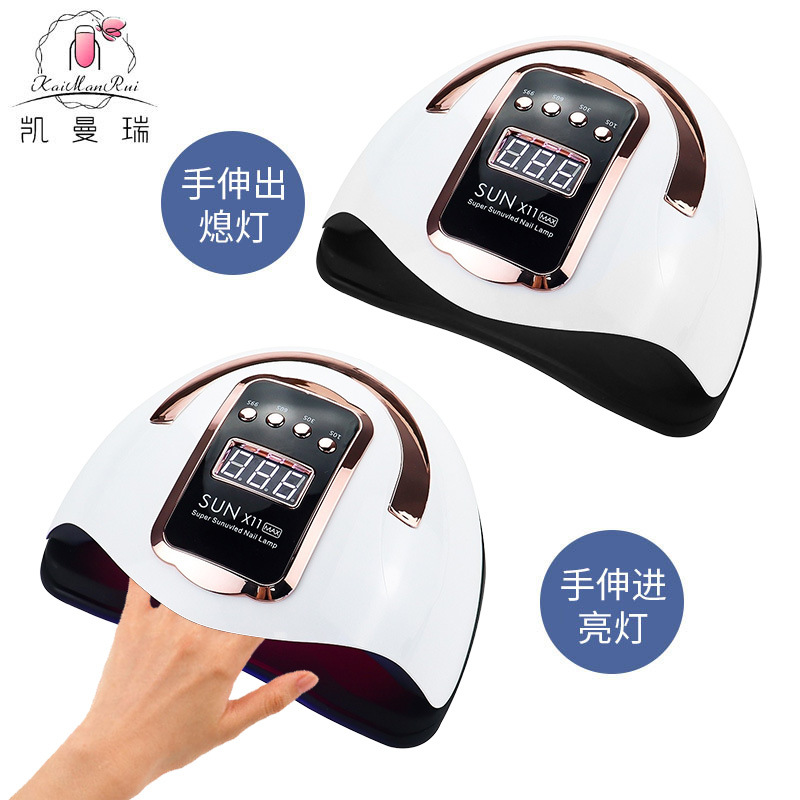 Luz de manicura 360W alta potencia de manicura luz de fototerapia oro rosa anillo decorativo de uñas horneado luz de secado rápido luz de fototerapia transfronteriza