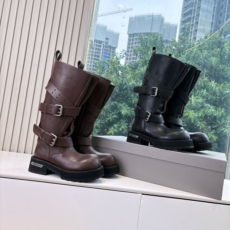 25 New Venom Boots, Distressed and Polished Martin Boots, Couples Thick-Soled Retro Mid-Calf Boots, Knight Boots, High-Calf Slimming Boots