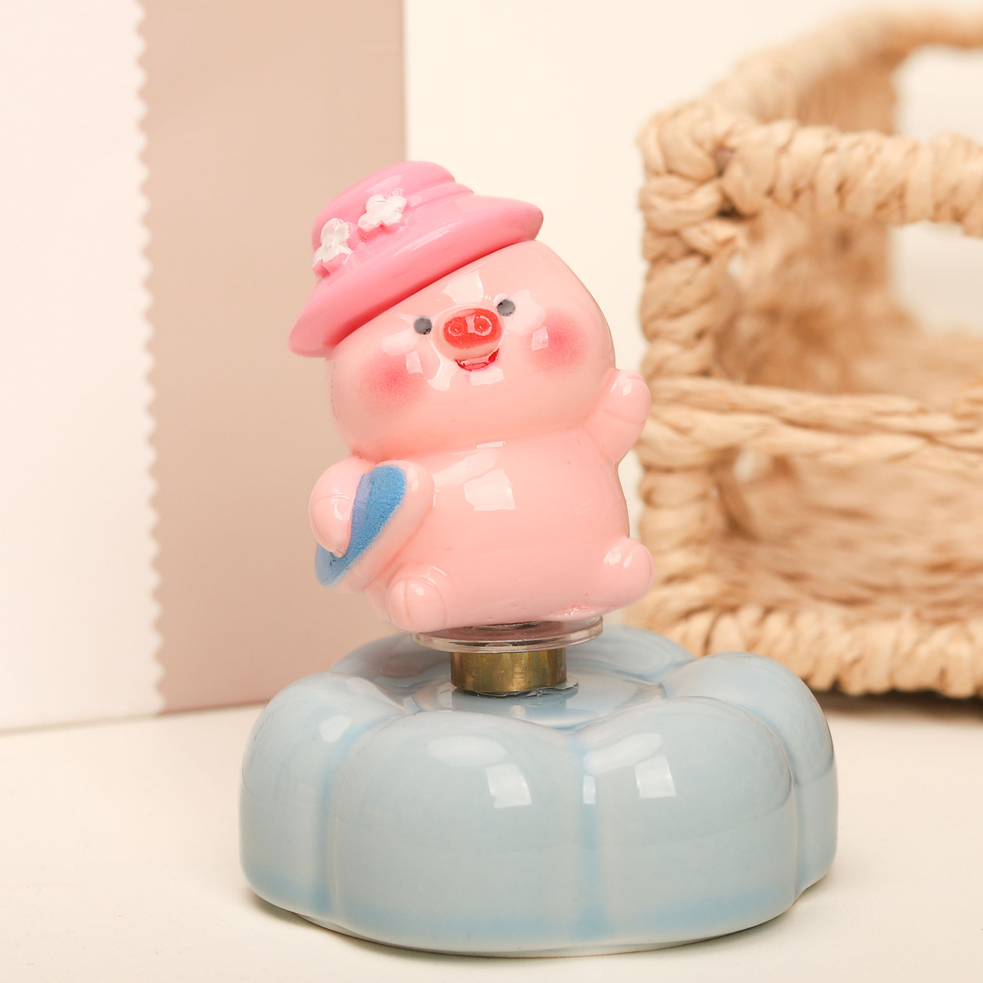 Jingdezhen Ceramic Base Water Park Pig DIY Ornament Stress-Relief Desktop Car Decoration