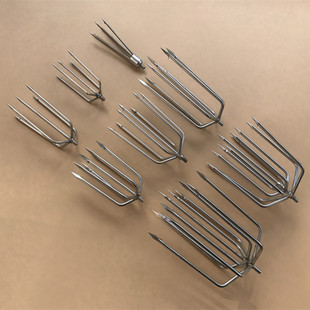Stainless Steel O-Shaped Harpoon Head 5-Tooth Aluminum Seat Fishing Harpoon 7-Tooth Round Tip Flat Tip Harpoon Large Harpoon Lantern Harpoon