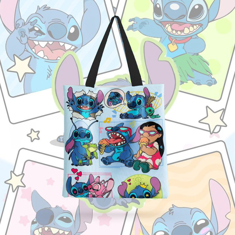 Bolsa de lona impresa de dibujos animados, bolsas de hombro, bolsas plegables, bolsas de mano, bolsas de compras, Amazon, comercio exterior