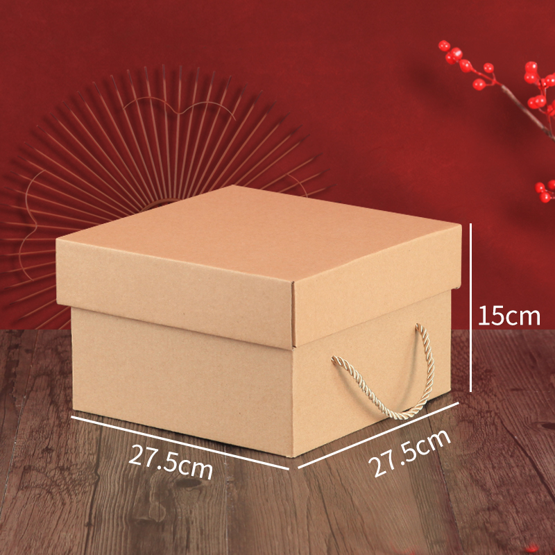 Caja de embalaje de papel corrugado kraft cuadrado caja de regalo de té caja de embalaje exterior caja de regalo kraft portátil caja vacía