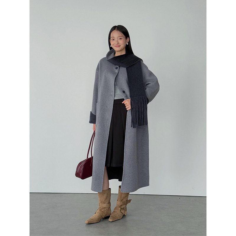 [루이 앤 양면 캐시미어] 송밍 영어 스타일 양면 모직 코트 겨울 모직 코트 N567B