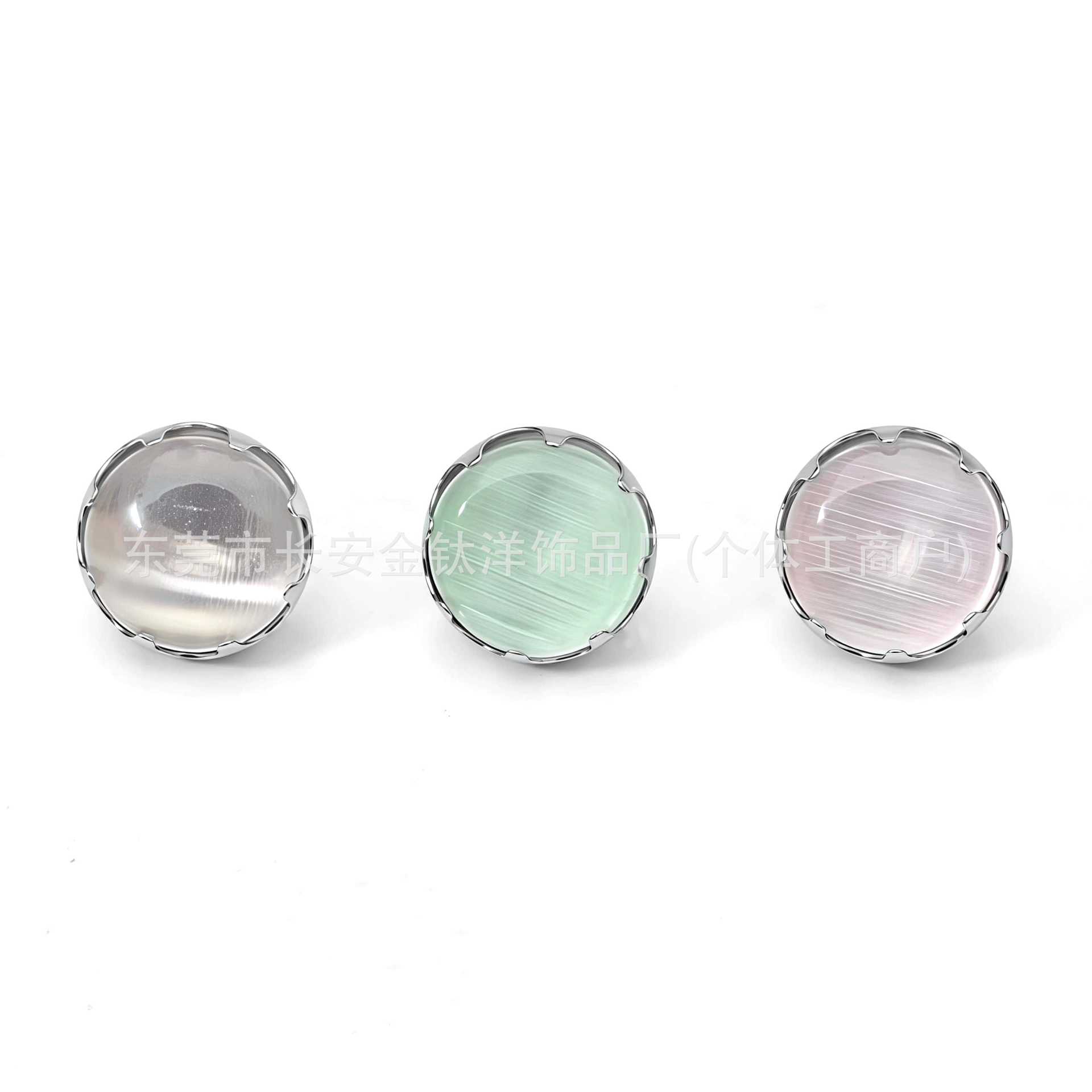 F136 Titanium Serrated Cat's Eye Stone Inlaid Tongue Barbell, Lip Labret, Ear Cartilage, Belly Button Ring - G23 Titanium Body Jewelry detail image 7