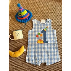 赤ちゃんの夏の服の夏服の超洋気レジャー乳幼児の格子は夏の薄いタイプの赤ちゃんの連体服に登ります。