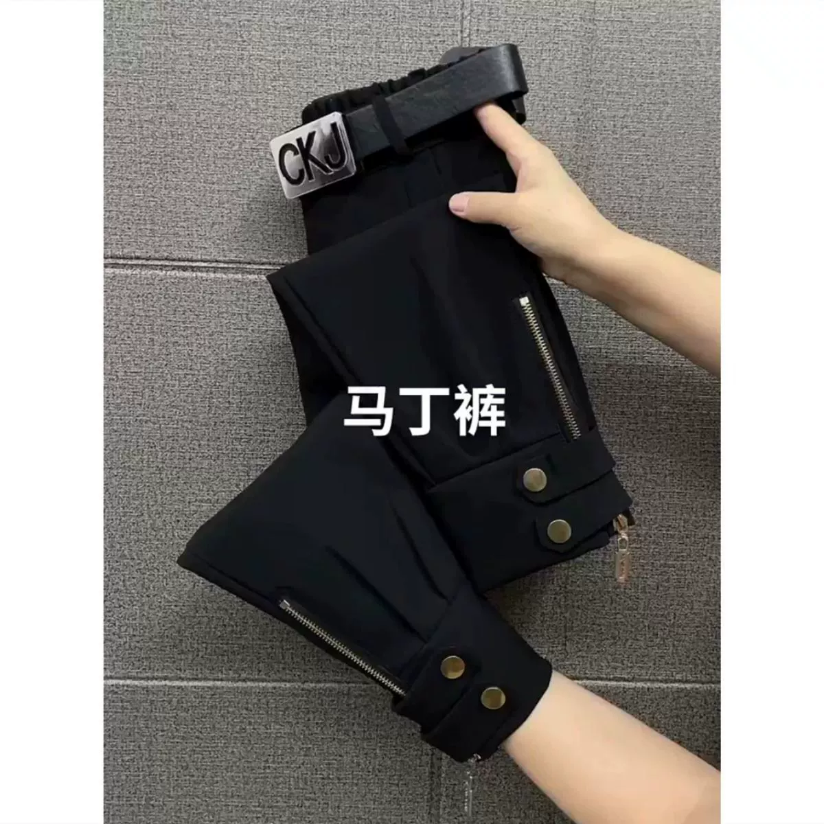 2025 новый стиль застежки-молнии маленькие ножки редьки брюки женские бархатные толстые свободные повседневные брюки пучки ноги Мартин брюки