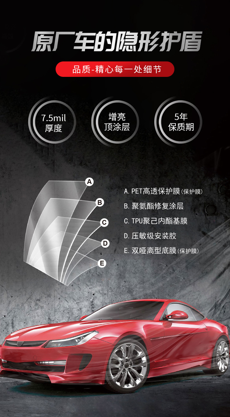 Sainttech Car Tpu Invisible Car Wrap Paint Protection Film Transparent Body Film Glossy Black Matte Brightening Self-Healing