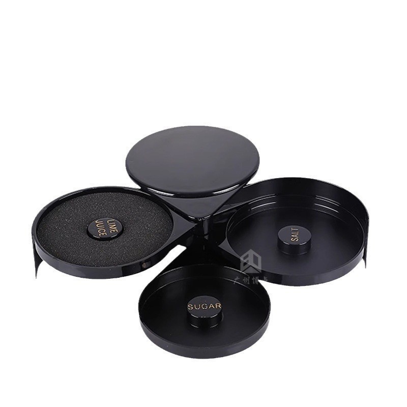 Caja de condimento de barman Caja de sal de plástico de tres capas Caja de condimento de barra Caja de borde de azúcar Caja de cóctel Margaret