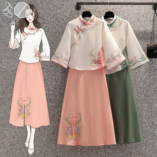 V5H Republic of China Style New Women's Clothing Improved Han Dynasty Women's Tang Suit Chinese Style Student Outfit