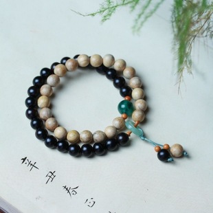 Milk-Scented Wood and Black Sandalwood Bracelet DIY Wooden Toy Beads for Men and Women Single Circle Bracelet Jewelry Rosary