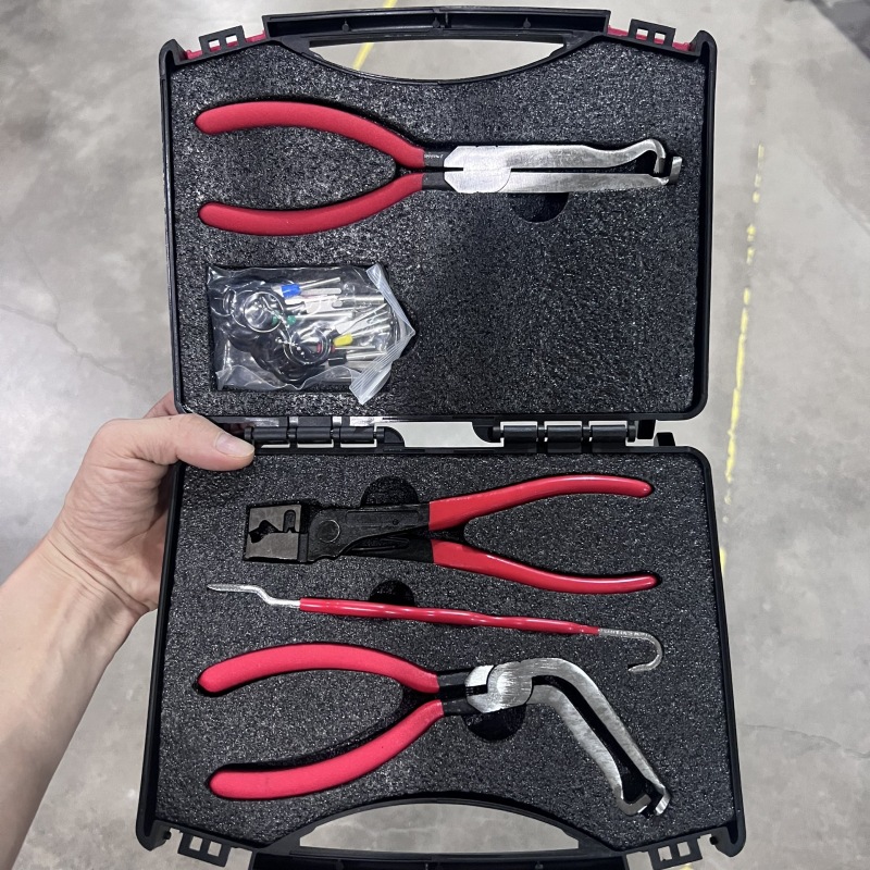 퓨어 레드 핸들 5PC(18PC 바늘 추출기) + 도구 상자