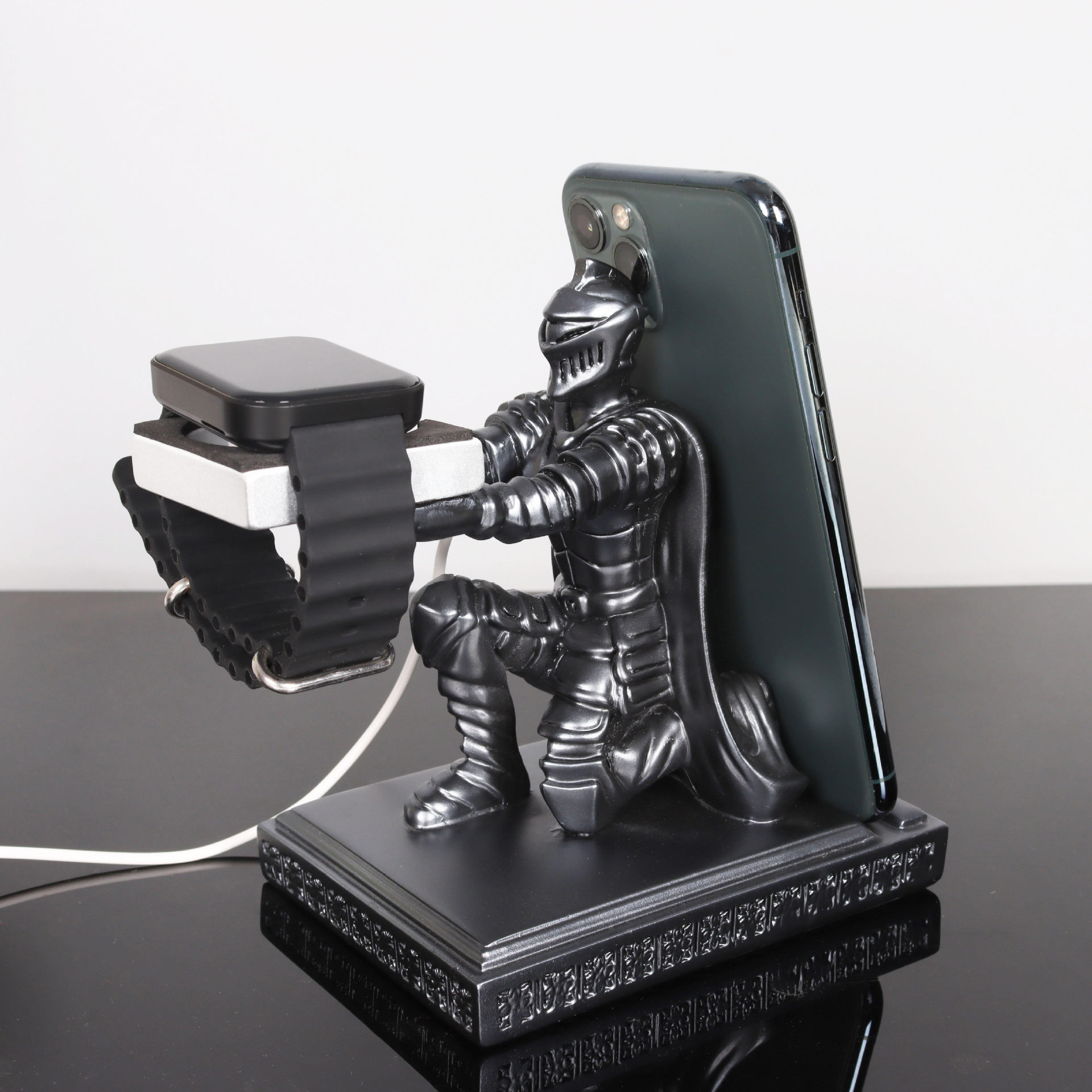 Aplicable para samurai Huawei soporte de carga inalámbrica soporte de teléfono móvil base adornos Apple S9 reloj de carga creativa