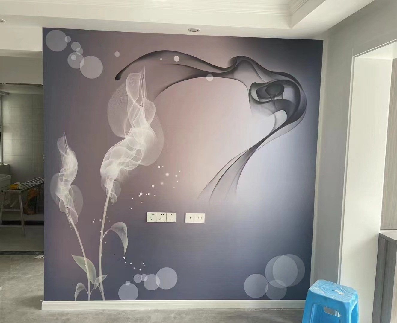 现代简约背景墙烟