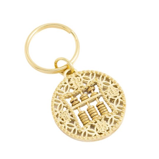 Brass Single Ear Activity Ruyi Dragon and Phoenix Abacus Car Key Chain Pendant Pendant Creative Bag Keychain