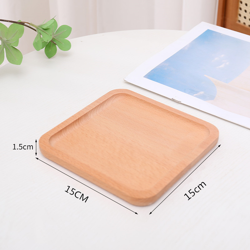 Bandeja de madera maciza estilo japonés, plato rectangular de almacenamiento, plato creativo para frutas, plato de madera de haya para desayuno, bandeja de madera para aperitivos.