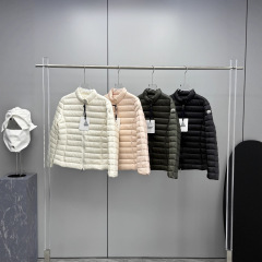 蒙家25ss M家新款Igelle简约立领女士拉链修身短款羽绒服外套轻薄