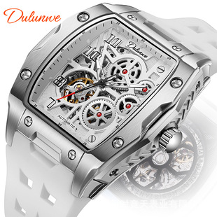 genuine goods automatic hollow waterproof luminous mechanical watch top ten popular trend wine barrel men's watch