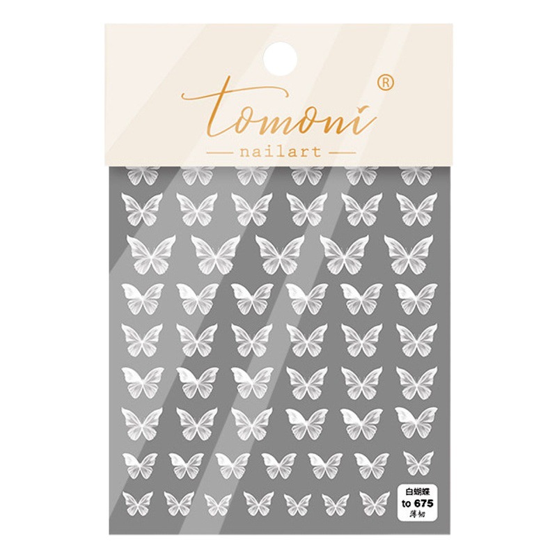 INS estilo de uñas mariposa pegatinas de encaje blanco negro avanzado floración delgada dura novia pequeño patrón fresco decorativo hueco