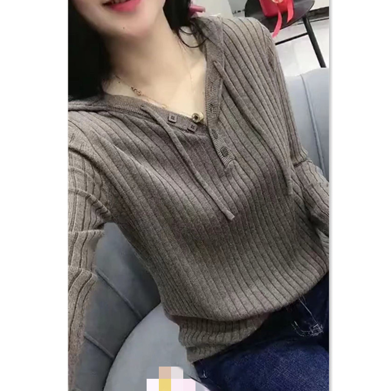 88032 Damei Ai Yuan 2025 Autumn/Winter New Fashion Long Sleeve Hooded Base Shirt for Women Slim Fit Top