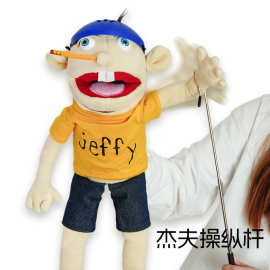 新款卡通半身职业手偶幼儿园亲子小游戏带操纵杆毛绒玩具早教公仔