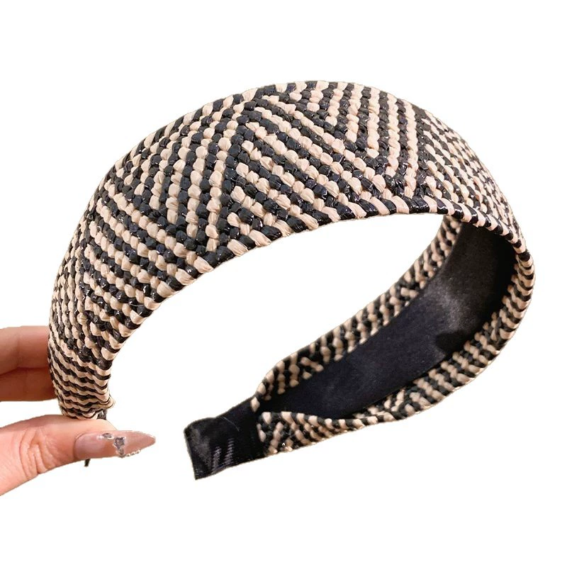 Retro straw headband, hair accessory, high-quality style