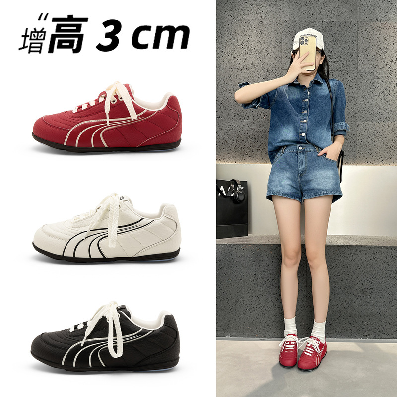Retro red German training shoes for women, 2026 autumn new trendy shoes, Forrest Gump style, niche casual running shoes, versatile sneakers Retro red German training shoes for women, 2026 autumn new trendy shoes, Forrest Gump style, niche casual running shoes, versatile sneakers