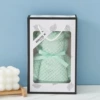 Leaf gift box+pineapple grid little bear light green