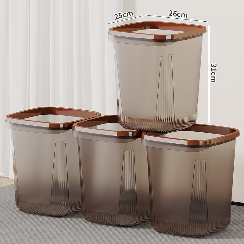 Bote de basura transparente de gran capacidad para el hogar, barril de almacenamiento de basura para el baño, sentido avanzado, canasta de basura de cocina, canasta de papel