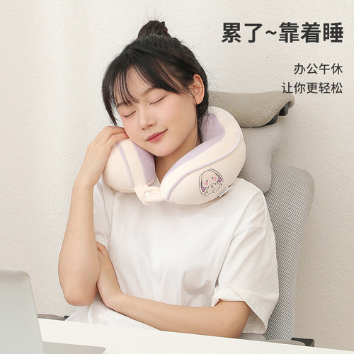 Camel U-shaped Cartoon Embroidered Cervical Pillow Office Nap Pillow Travel Neck Pillow Super Soft Fabric Cervical Pillow