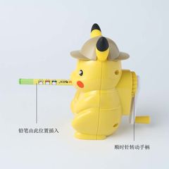 卡通皮卡丘手搖式削筆刀自動進鉛轉筆刀小學生兒童多功能卷筆刀