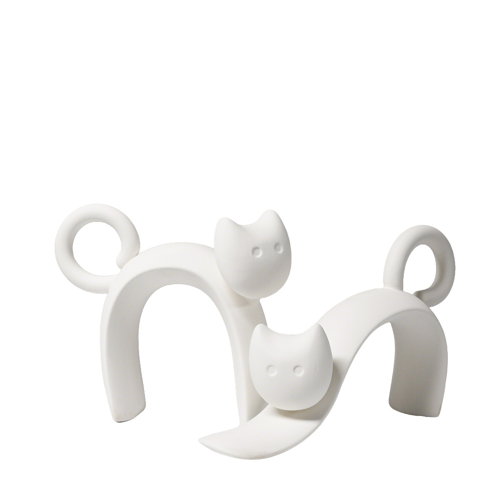 Adorno de Gatito para Escritorio de Cerámica Decorativo para Sala de Estar y Mueble de TV