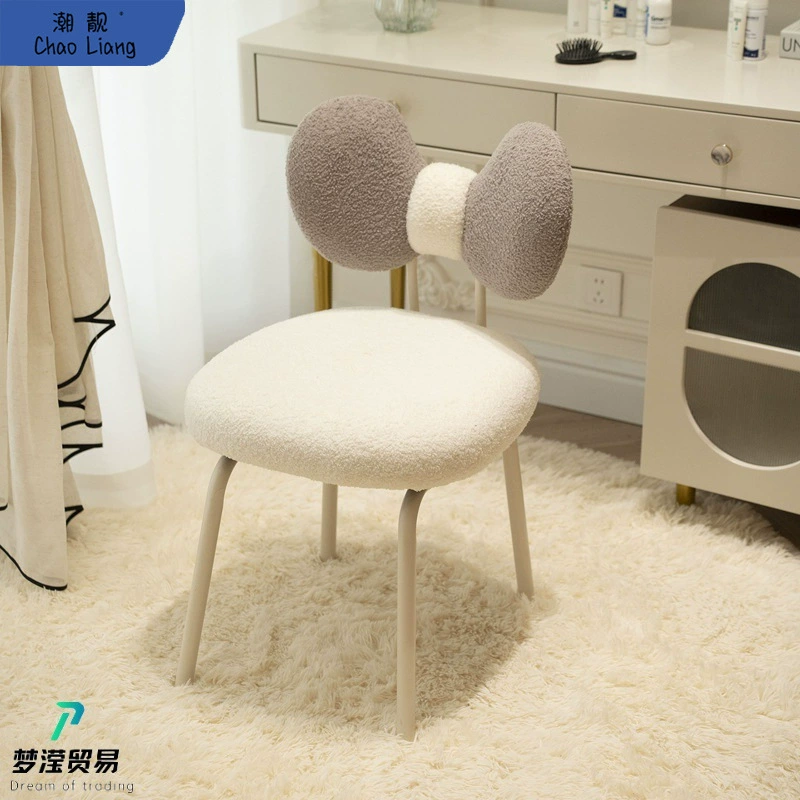 Стул для макияжа легкий и экстравагантный премиум минималистский туалетный столик стул кремовый ветер девушка спальня бант спинка табурет