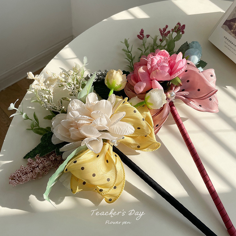 2025创意花束笔教师节送女老师礼物永生花笔高颜值仿真花束圆珠笔|undefined