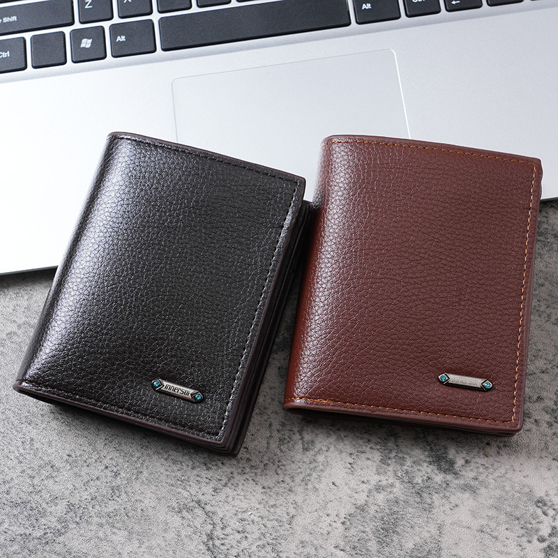Polyurethane men's casual short wallet