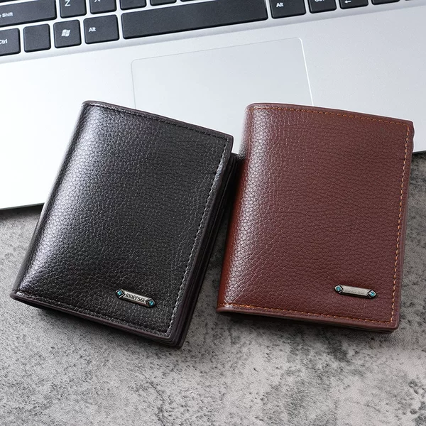 A large number of spot PU and Wai Vertical Men's Wallet Simple Casual Men's Coin Purse Men's Short Wallet