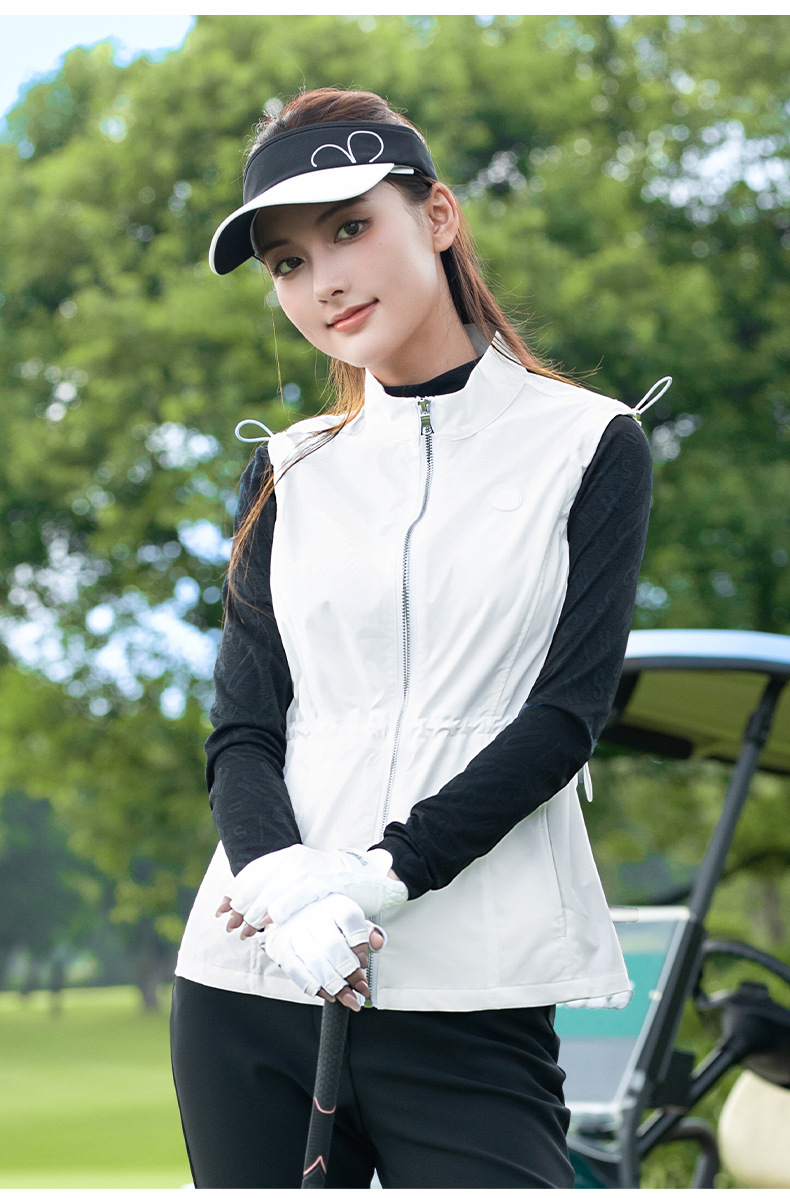 Áo vest nữ PGM Golf chống gió ấm áp, co giãn, thiết kế giảm eo — Áo vest đen [chống gió và ấm áp/điều chỉnh co giãn/giảm eo] YF843 chi tiết 6