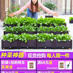 Vegetable Growing Family Balcony Rectangular Plastic Extra Large Household Vegetable Planting Box Flower Pot Roof Flower Box