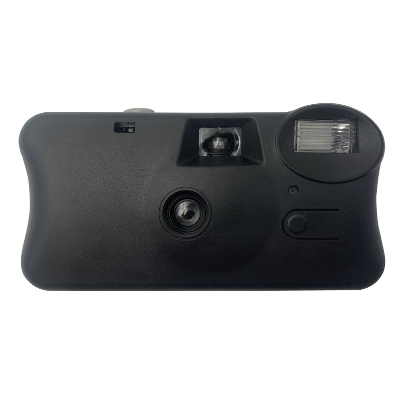 Disposable Color Film Point-And-Shoot Camera with Flash, Customizable Logo Stickers, and Color Box