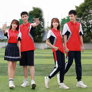 Spring New Student Clothes Fried Street High School Uniform suit Class Uniform College Style Printed Short-sleeved Casual Sportswear