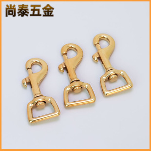 In-Stock Brass Dog Buckle Hook Square Base Swivel Hook Pet Leash Lobster Clasp Handmade Leather Goods Hardware Bags