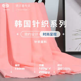 现货 涤氨弹力化纤针织布料 120g女装时尚T恤连衣裙面料