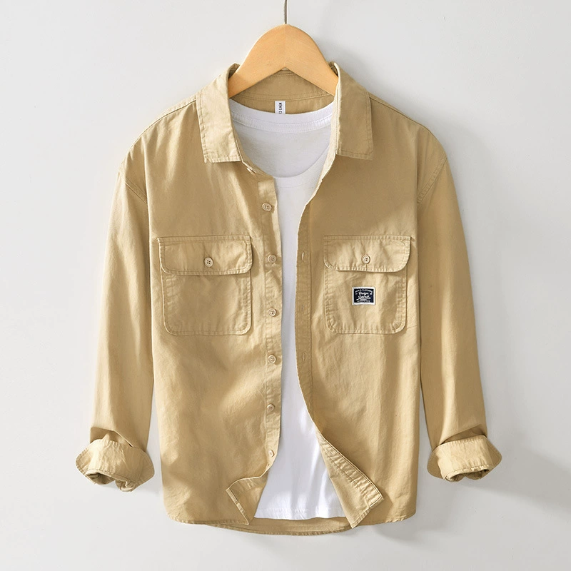 1017 весна-осень хлопок с длинными рукавами Спецодежда рубашка японская Повседневная модная рубашка куртка цельная доставка