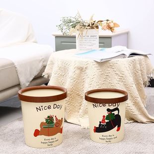 Glossy Large Trash Can for Home Bathroom and Kitchen, New High-Value Toilet, Bedroom, Light Luxury Living Room Wastebasket