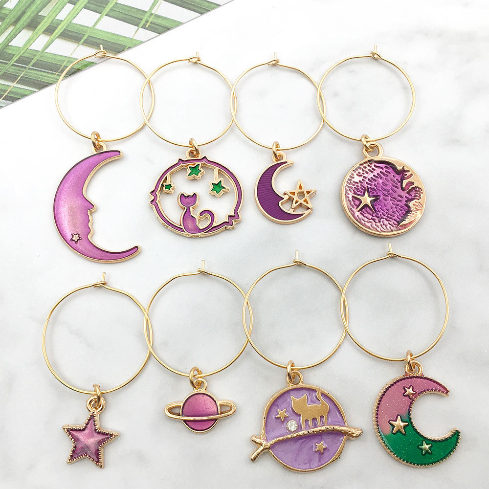 Women's Gender 1 Set Marine Style Moon Starfish Shell Alloy Drop Earrings